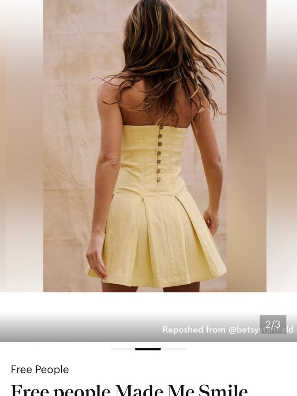 FREE PEOPLE MADE ME SMILE BUTTON BACK MINI DRESS M - Picture 1 of 2